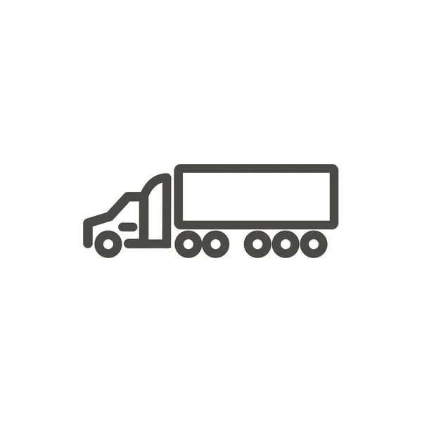 Trailer truck icon vector. Line transportation symbol. — Stock Photo, Image