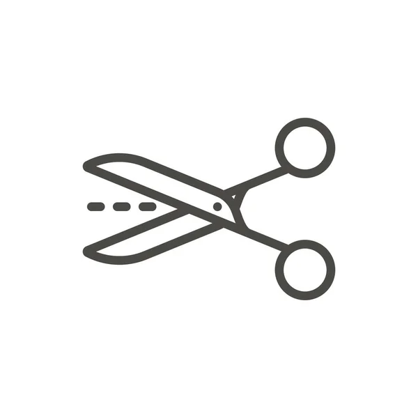 Scissors icon vector. Line cut scissors symbol. — Stock Photo, Image