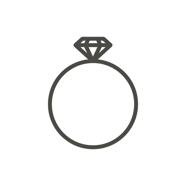 Anel ícone vetor. Linha anel de diamante símbolo . — Fotografia de Stock