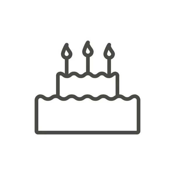 Kaka ikonen vektor. Linjesymbol Födelsedag tårta. — Stockfoto