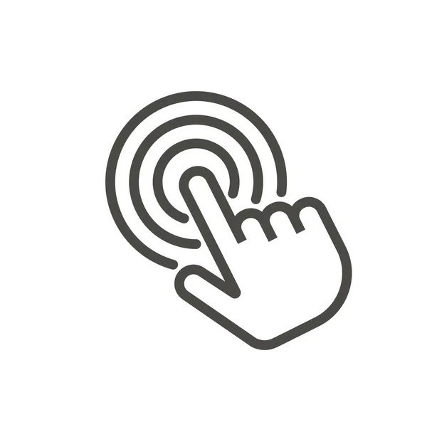 Click icon vector. Line touch finger symbol. — Stock Photo, Image