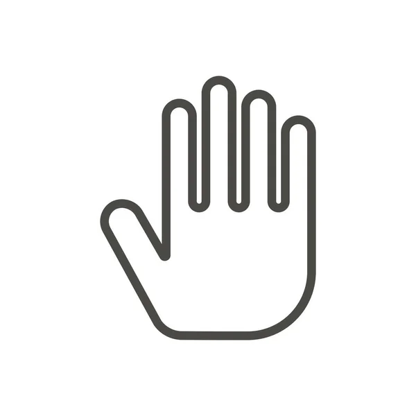 Hand icon vector. Line stop symbol. — Stock Photo, Image