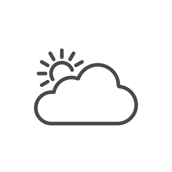 Słońce chmura ikona wektor. Symbolu liniowego – Pogoda. — Zdjęcie stockowe