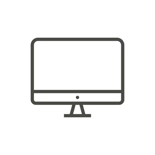 コンピューター アイコンのベクトル。Pc 画面のライン シンボル. — ストック写真