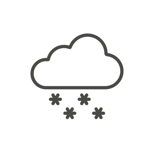 Nieve vector icono de nube. Línea símbolo de invierno . —  Fotos de Stock