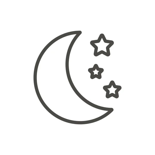 Mond und Sterne Symbolvektor. Linie Mondscheinsymbol. — Stockfoto