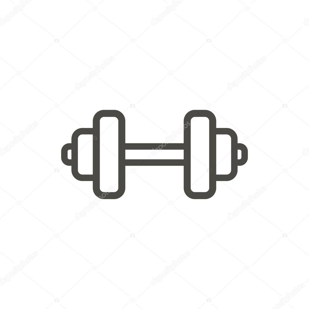 Dumbbel icon vector. Line gym dumbbel symbol.