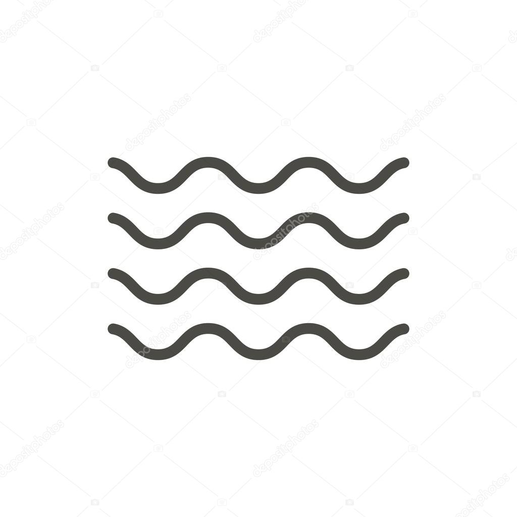 Wave icon vector. Line water wave symbol.