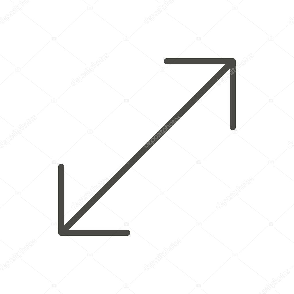 Resize icon vector. Line stretch symbol.