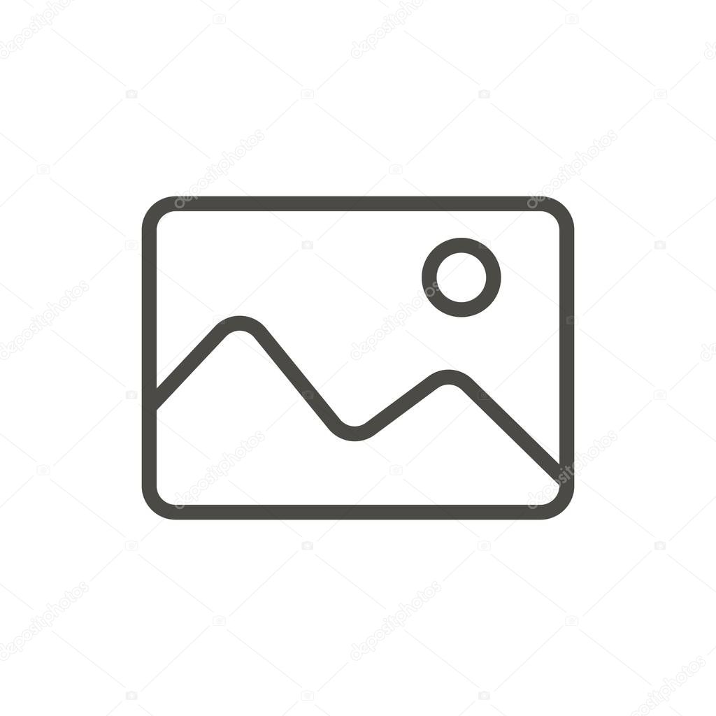 Add photo icon vector. Line image symbol.