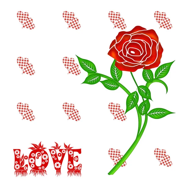 Roses rouges avec amour — Photo