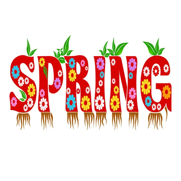 Spring text in red — Stock Photo, Image