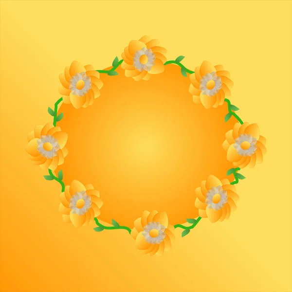 Sárga virágok kör — Stock Vector