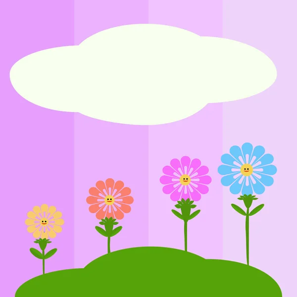 Flores de primavera sobre fondo rosa — Vector de stock