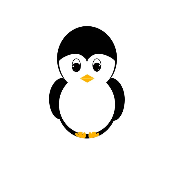 Una imagen vectorial de un pingüino madre con un pingüino niño en el s — Vector de stock