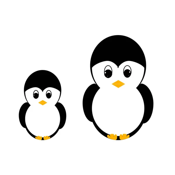Векторное изображение матери-пингвина с ребенком-пингвином — стоковый вектор