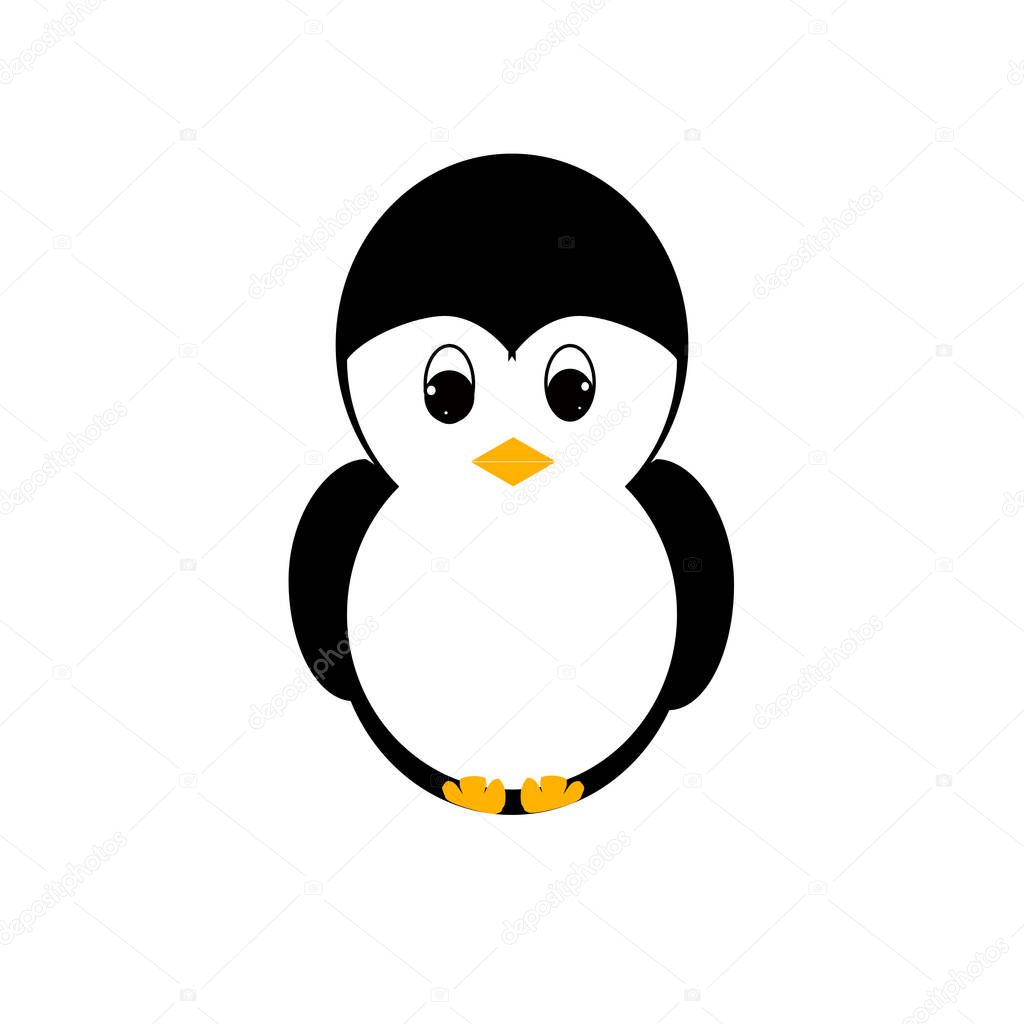 A vector image of a mother penguin with a child penguin in the s