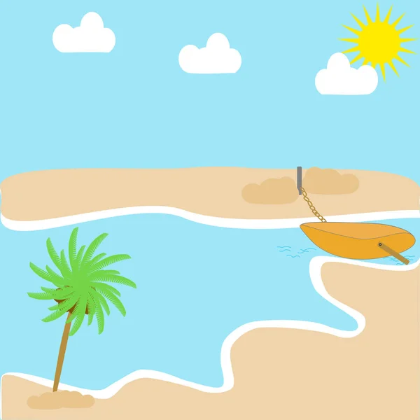 Un paysage pittoresque avec une plage — Image vectorielle
