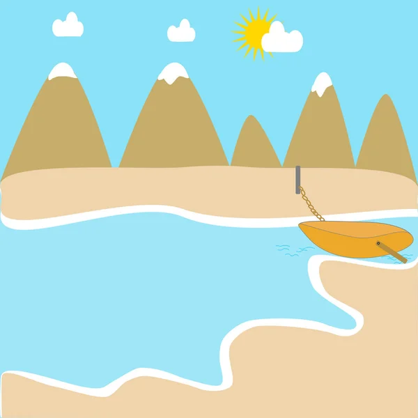 Un paisaje escénico con una playa . — Vector de stock