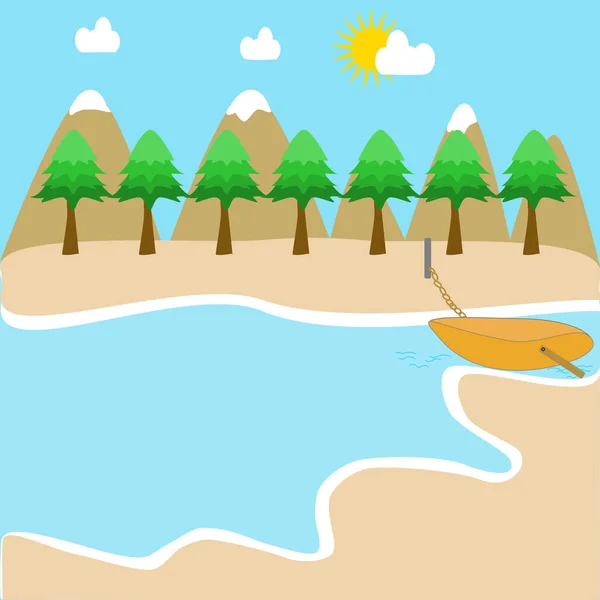 A scenic landscape with a beach. — Stock Vector