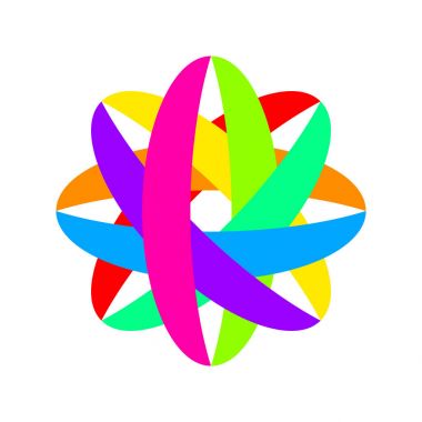 Şirket adı ile beyaz arka plan üzerinde renkli logo