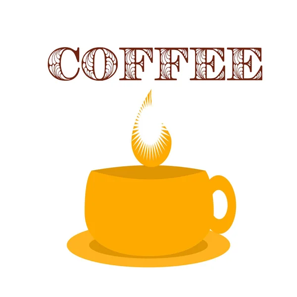 Šálek kávy s slovo káva — Stockový vektor