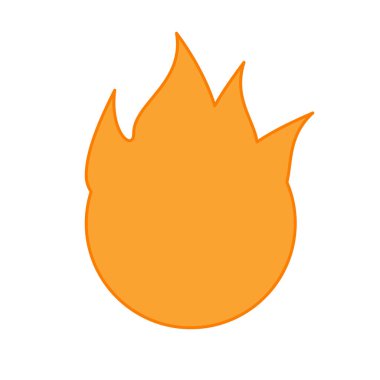 Beyaz arkaplanda yangın alevleri izole edildi