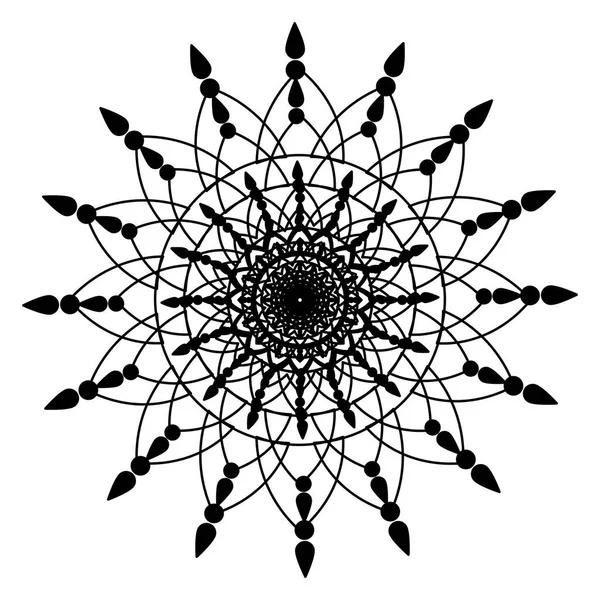 Runda grafiska, geometriska dekorativa, mandalas — Stock vektor