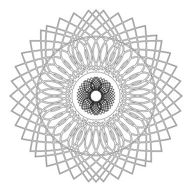 Yuvarlak grafik, geometrik dekoratif, mandalalar veya kına tasarım