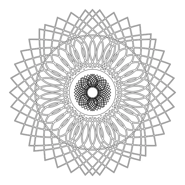 Okrągłe, geometryczne dekoracyjne, mandale lub henna projektu w — Wektor stockowy