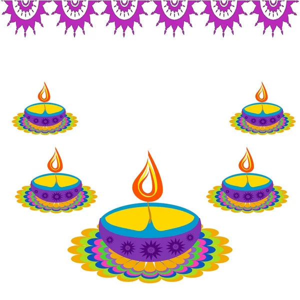 Felice luci Diwali — Vettoriale Stock