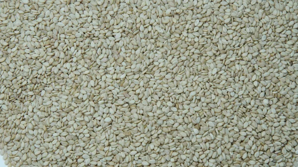 Sfondo bianco semi di sesamo — Foto Stock