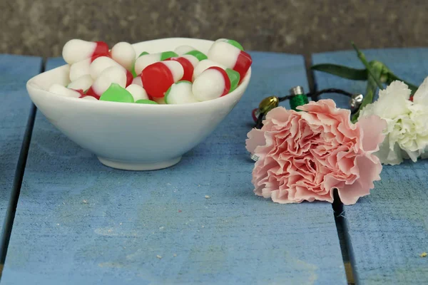 Doce de Natal vermelho e verde — Fotografia de Stock