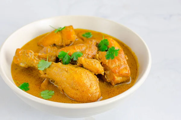 Pollo Mughlai Indio Cremoso Curry Pollo Indio Cerca Fotografía Comida — Foto de Stock