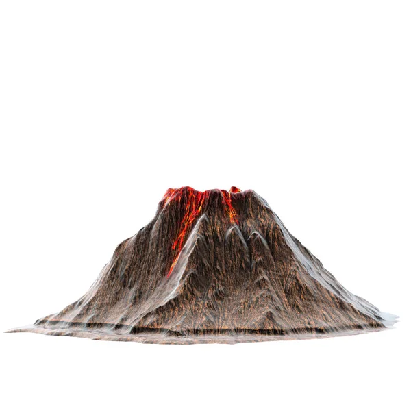 Vulkan lava utan rök på isolatedbackground. 3D illustration — Stockfoto