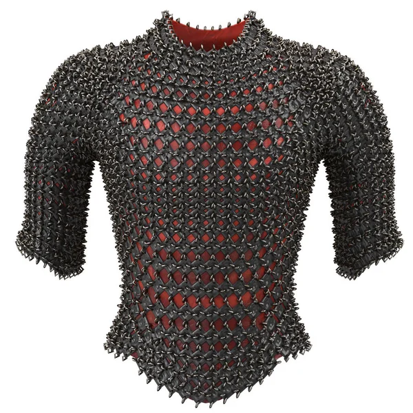 Ijzeren ketting armor op geïsoleerde witte achtergrond, 3d illustratie — Stockfoto