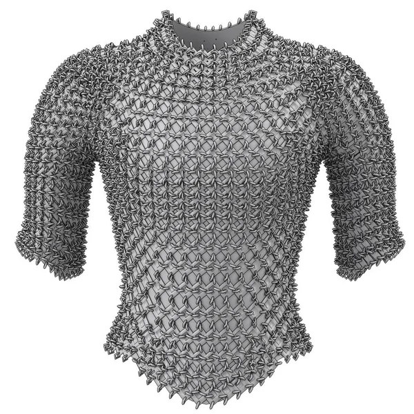 Armure de chaîne en fer sur fond blanc isolé, illustration 3D — Photo