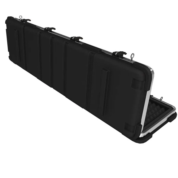 Militaire zwart case voor geweer op geïsoleerde witte achtergrond. 3D illustratie — Stockfoto