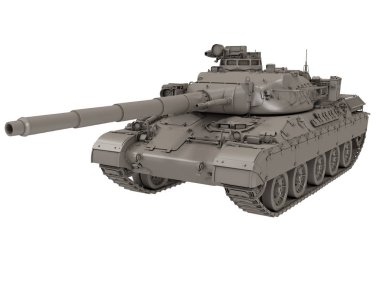 askeri Fransızca Amx 30b2 izole bir beyaz arka plan üzerinde tank. 3D çizim