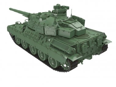 askeri Fransızca Amx 30b2 izole bir beyaz arka plan üzerinde tank. 3D çizim