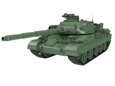 askeri Fransızca Amx 30b2 izole bir beyaz arka plan üzerinde tank. 3D çizim