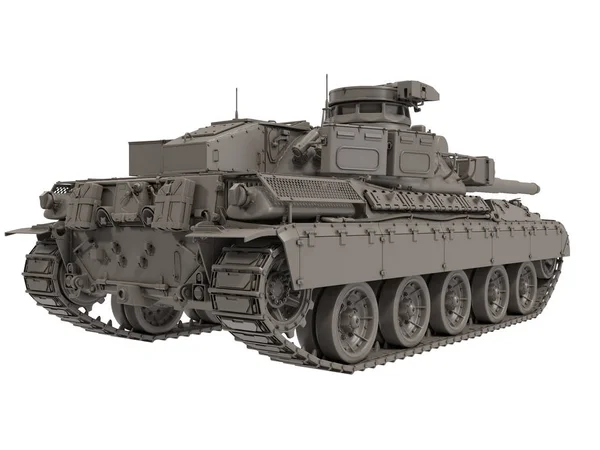 Askeri Fransızca Amx 30b2 izole bir beyaz arka plan üzerinde tank. 3D çizim — Stok fotoğraf
