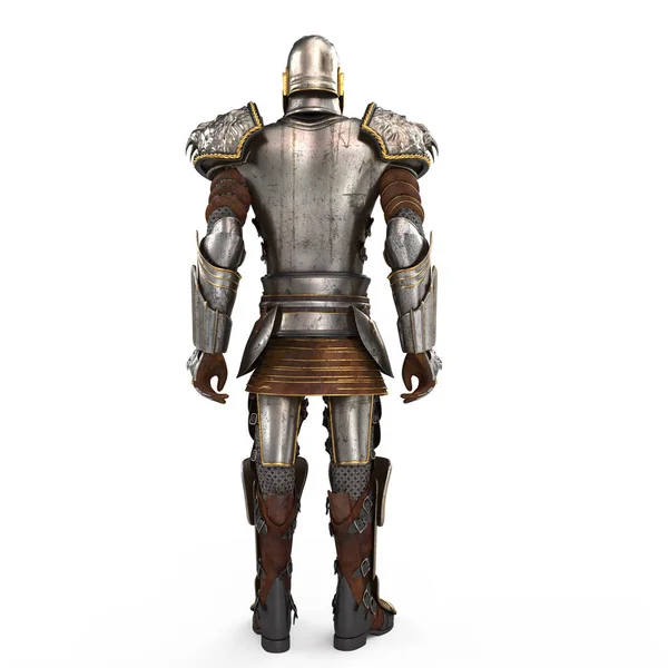 A lion full body armor suit isolated against white background. 3d illustration — Stock Photo, Image