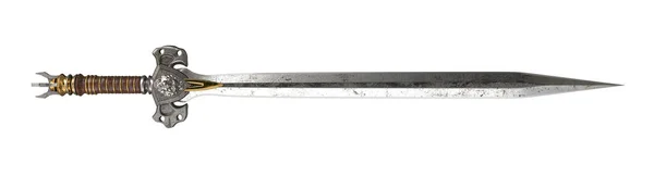 Lew miecz na białym tle. ilustracja 3D — Zdjęcie stockowe