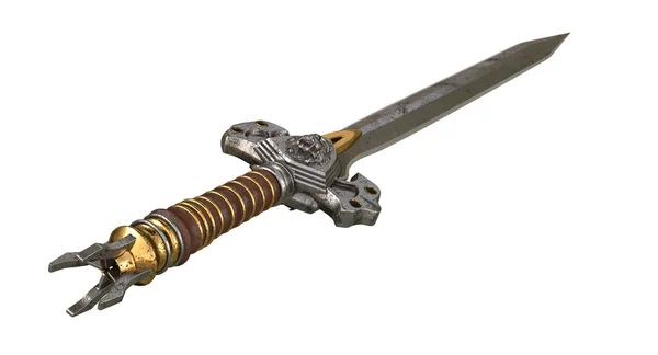 Oroszlán kard, a fehér háttér előtt. 3D-s illusztráció — Stock Fotó