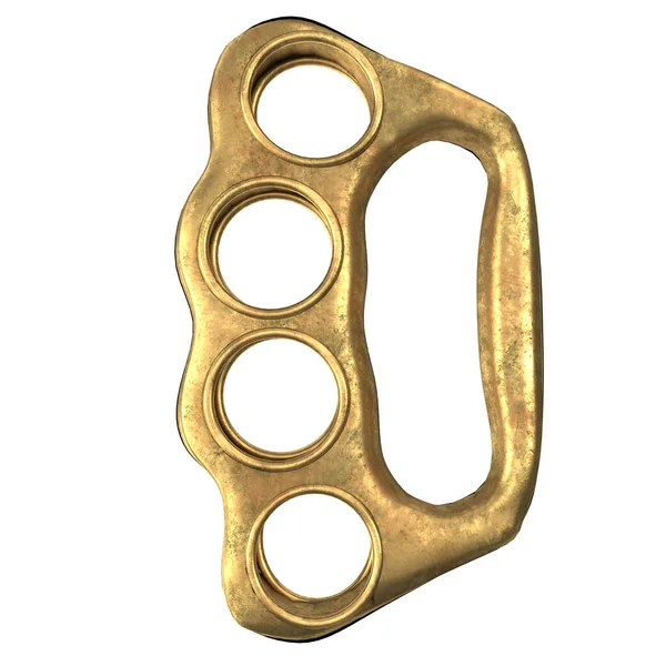 Brass knuckles with spikes on an isolated white background. 3d illustration — Stock Photo, Image