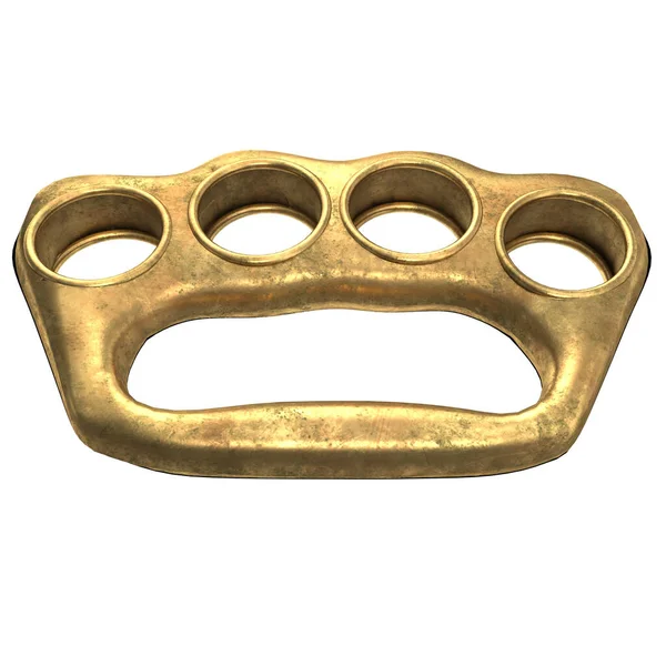 Brass knuckles with spikes on an isolated white background. 3d illustration — Stock Photo, Image