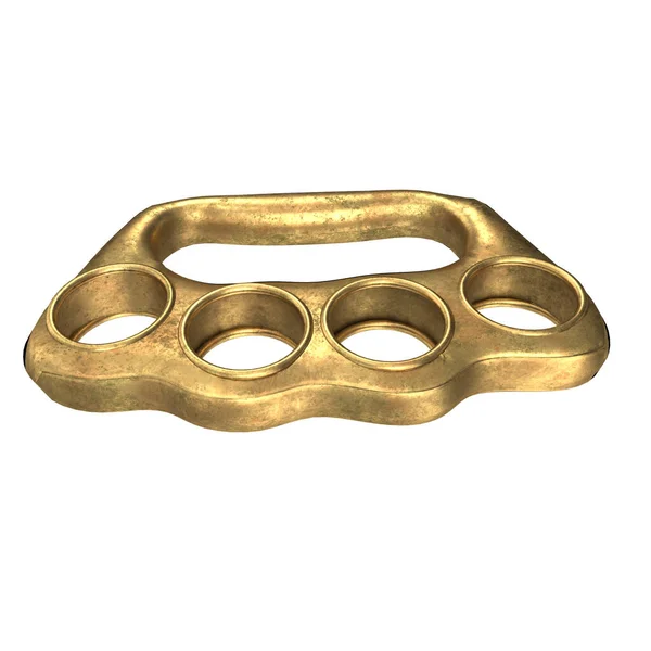 Brass knuckles with spikes on an isolated white background. 3d illustration — Stock Photo, Image