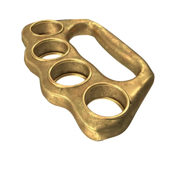 Brass knuckles with spikes on an isolated white background. 3d illustration — Stock Photo, Image