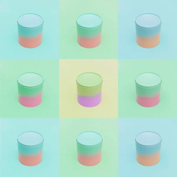 Nine identical painted jars — Stock Image Nine identical painted jars Royalty Free Stock Photos